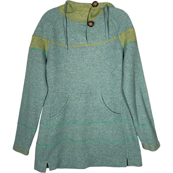 Prana Sweaters - PrAna Caitlyn Tunic Wool Blend Outdoors Hiking Camping Green Blue L